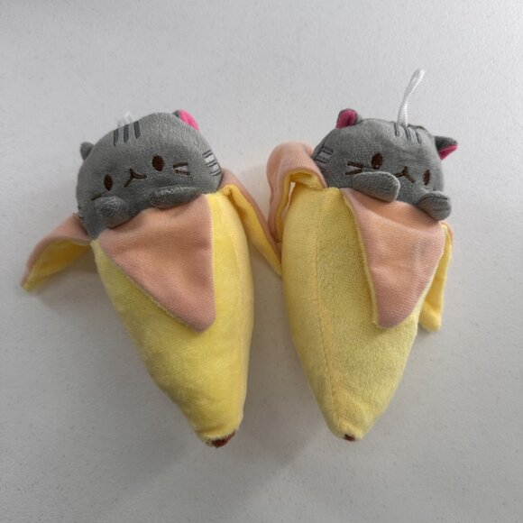 Pusheen Banana Cat Plush Toy Pair 7" Yellow & Gray Soft Stuffed Collectible - Picture 8 of 9